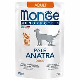 Вологий корм Monge Cat Monoprotein Adult з качкою 85 г (70013703)