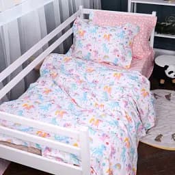 Комплект постільної білизни MirSon Poplin Line Kids 05 Pony 220х240 см рожевий (2200009715433)
