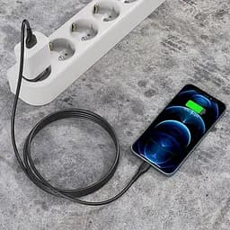 Кабель Borofone BX51 Triumph charging data cable for iP（unpackaged） чорний - мініатюра 3