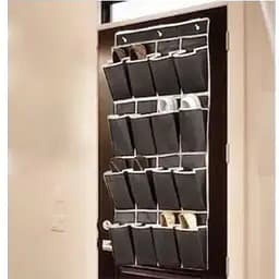 Органайзер для взуття підвісний 16 кишень 100×44 см, настінний текстильний чорний