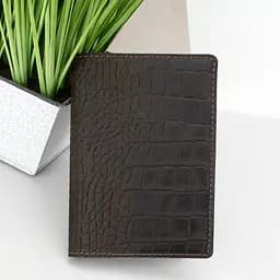 Обложка на паспорт, загранпаспорт кожаная Handycover 0054 коричневая рептилия