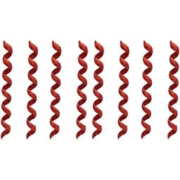 Набір ялинкових іграшок Спіраль Devilon 8 шт 20 см червоний гліттер пластик (250355)