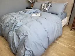 Комплект постельного белья Washed Cotton из вареного хлопка Серый Slate Gray - двуспальный