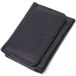 Шкіряний лаконічний гаманець для жінок ST Leather 22506 чорний