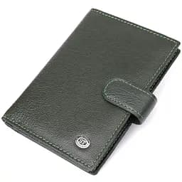 Оригінальна обкладинка на документи унісекс із натуральної шкіри ST Leather 23119 зелена