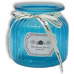 Ваза для квітів Crystal Cindy скляна 10.5 см блакитна  (YBCG-210414-26/1)