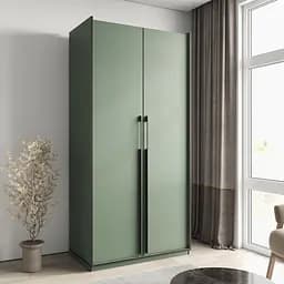 Шкаф распашной Moreli Ramo FR-0013 двухдверный с полками 1001х570х2100 мм Зеленый Дымчастый