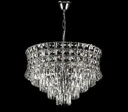 Люстра кришталева Splendid Ray L2462/500/8A, 8 ламп, Е14, хром/білий, висота 45-75 см, діаметр 51 см, сучасний стиль для дому