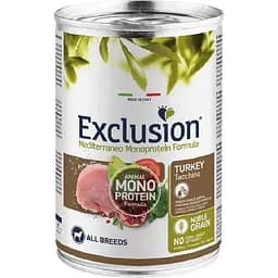 Вологий корм для дорослих собак усіх порід Exclusion Noble Grain Adult Turkey All Breed з м`ясом індички 400 г