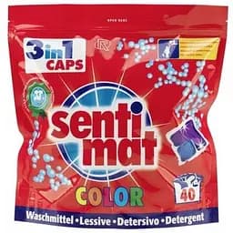 Капсулы для стирки Sentimat Color 3in1 - для цветных вещей, 40 стирок, двойная формула с ароматом и смягчителем 40 шт