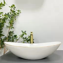 Умивальник VBI Turin white gold Edge накладний VBI-011508, Золотий - мініатюра 4
