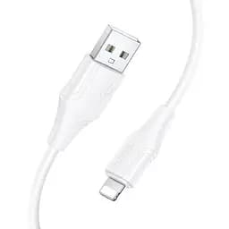 Дата кабель Hoco X124 Bien silicone USB to Lightning 2.4A (1m) White - мініатюра 2