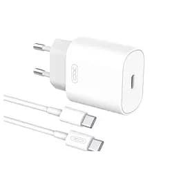 Зарядное устройство комплект с кабелем XO L91 Type-C to Type-C PD 25 W Белый