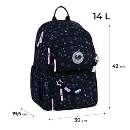 Рюкзак GoPack Education 120M-1 Stars Чорно-фіолетовий (GO26-120M-1) - мініатюра 2