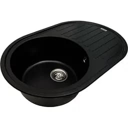 Кам'яна мийка Ventolux Emilia Black Quartz 767x495x190 мм