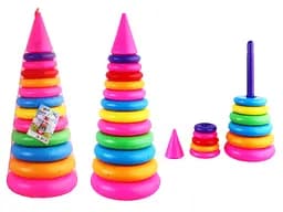 Пирамидка №4, 12 колец, Бамсик, 56x20x20 см, 019/1