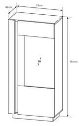 Вітрина низька Perfect Home Арко / Arco 1-дверна 1D1W/72 Дуб артизан/графіт (PFH-091060) - мініатюра 5
