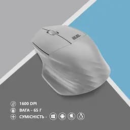 Мишка 2E MF280 Silent Wireless/Bluetooth Gray (2E-MF280WGR) - мініатюра 6