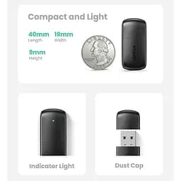 Адаптер Wi-Fi Ugreen AC650 11ac Dual-Band USB 2.0 (CM448) - мініатюра 5