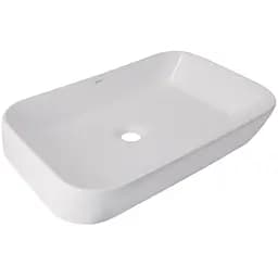 Раковина накладная Qtap Scorpio 550х390х120 мм, White, прямоугольная, без донного клапана QT14112243WN