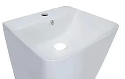 Комплект Qtap Tern: Раковина підлогова моноблок 440х380х830 мм White + Донний клапан PU02O (QT1711G302WN47320) - мініатюра 3