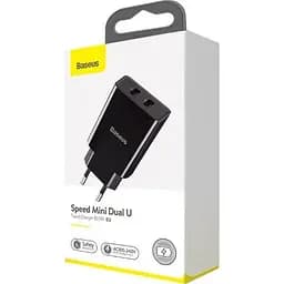 Мережевий зарядний пристрій Baseus Speed ​​Xiaomini 2USB 2.1A CCFS-R01 Black - мініатюра 2