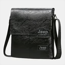 Сумка чоловіча через плече планшет чорна Jeep (225Ч)