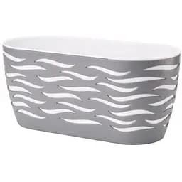 Цветочный горшок Form-Plastic Sahara Duo-овал-35 6 л бело-серый (4440-059+011W)