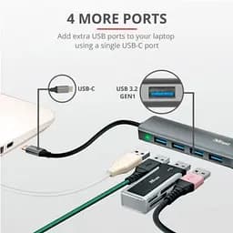 Концентратор Halyx Type-C to 4-Port USB-A 3.2 Grey Trust (24948_TRUST) - мініатюра 9