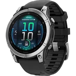 Смарт-годинник Garmin Fenix E 47mm AMOLED Stainless Steel with Black Silicone Band (010-03025-02/00) [116559]