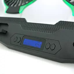 Підставка для ноутбука IceCoorel N9, 10-18", 2*125mm 1400±10% RPM, корпус пластик+алюміній, 2xUSB 2.0 + LCD display, 461x298x52mm, Silver, Box, Q8 - мініатюра 4