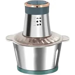 Кухонний подрібнювач Domotec ART-5508 4 леза Комбайн 1500Вт фітнес-блендер 2000мл Чоппер Сірий/Зелений