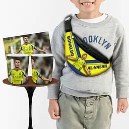 Набор: детская сумка-бананка+кружка Криштиану Роналду 32х15см,бананка для мальчика через плечо (00908)