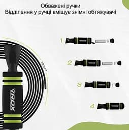 Скакалка швидкісна RDX X2 з обтяжувачами Green 3 м (SRPF-X2GN-10.3FT) - мініатюра 4