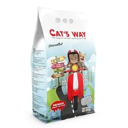 Белый бентонитовый наполнитель Cat's Way природный 10 л.