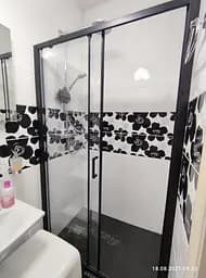 Душові двері Dusel EF185B Black Matt 110x190, універсальні, прозорий, чорний матовий - мініатюра 3