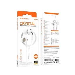 Дротові навушники Borofone BM90 Miller універсальні earphones with microphone, 3.5mm, 1.2m, white - мініатюра 4