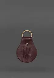 Кожаный брелок Патриотический с гербом бордовый