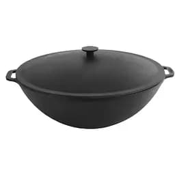 Сковорода Brizoll Wok чугунная с чугунной крышкой 36 см (W36-1)