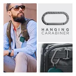 Силіконовий чохол для навушників Apple AirPods 4, Hang Case, зелений, ультратонкий захисний кейс товщиною 2 мм, захист від подряпин, пилу та ударів, компактний, з карабіном для кріплення, ArmorStandart (ARM81280) - мініатюра 6