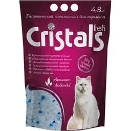 Силікагелевий наповнювач для котячого туалету Cristals Fresh з лавандою 4.8 л (Cristal 4,8)