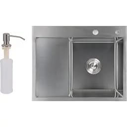 Мийка для кухні Lidz Handmade H6350L інтегрована крило зліва 3.0/1.0 мм Brushed Steel (LDH6350BRUL45588)