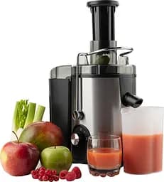 Gorenje Соковитискач відцентрований 400Вт, чаша-0.6л, жмих-1.6л, жолоб на ціле яблуко, пластик/метал, чорний - мініатюра 3
