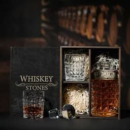 Подарунковий набір віскі Whiskey Stones №12 у дерев'яному пеналі - графин + склянки Bohemia Diamond - мініатюра 4