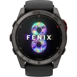 Смарт-годинник Garmin Fenix 8 Pro MicroLED Sapphire 51 мм Carbon Gray DLC Titanium with Black/Pebble Gray Silicone Band 010-03380-01 [145037] - мініатюра 2