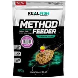Прикормка Real Fish Method Feeder Кальмар-Журавлина 0.8kg