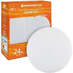 Світильник точковий врізний Євросвітло 24Вт коло LED-R-170-24 6400К без рамки (57949)