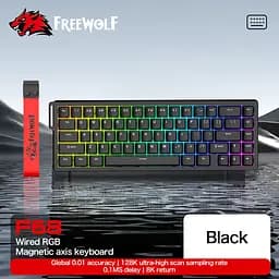 Игровая проводная магнитная клавиатура FreeWolf F68 / Magnetic Switch / RGB / Wired / Black