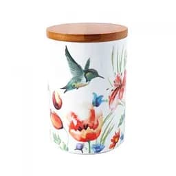 Ємність для сипучих продуктів Krauff Colibri, з бамбуковою кришкою, 16 см, 1000 мл (21-244-046)