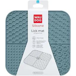 Миска-килимок для собак та котів Waudog Silicone для злизування 190х190х10 мм сірий - мініатюра 3